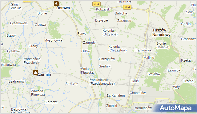 mapa Chrząstów gmina Mielec, Chrząstów gmina Mielec na mapie Targeo