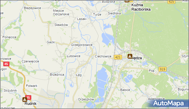 mapa Ciechowice, Ciechowice na mapie Targeo