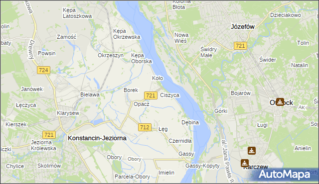 mapa Ciszyca gmina Konstancin-Jeziorna, Ciszyca gmina Konstancin-Jeziorna na mapie Targeo