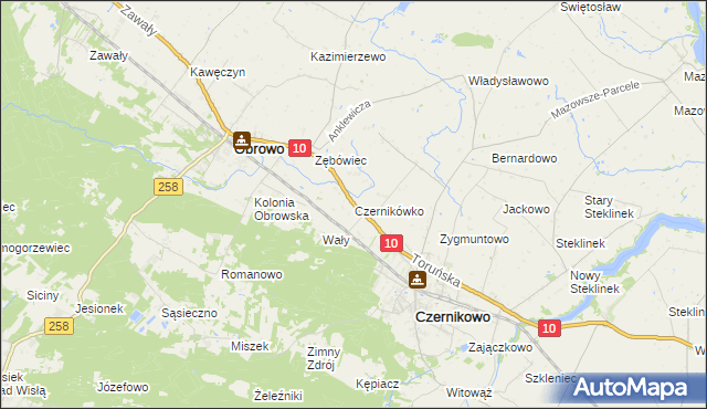 mapa Czernikówko, Czernikówko na mapie Targeo