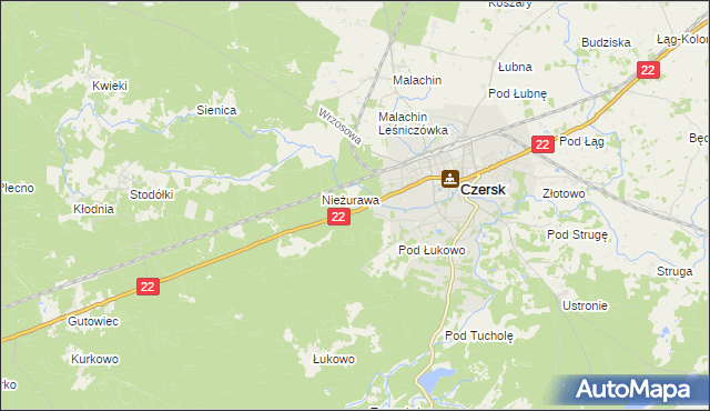 mapa Czersk powiat chojnicki, Czersk powiat chojnicki na mapie Targeo