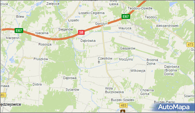 mapa Czestków B, Czestków B na mapie Targeo