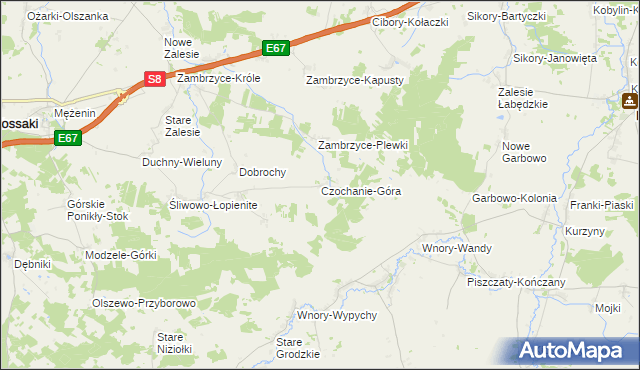 mapa Czochanie-Góra, Czochanie-Góra na mapie Targeo