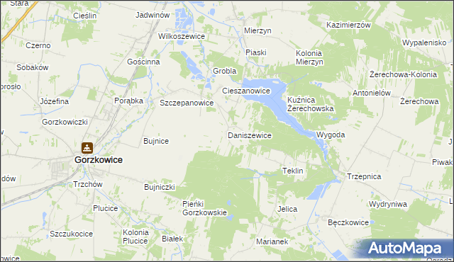 mapa Daniszewice, Daniszewice na mapie Targeo