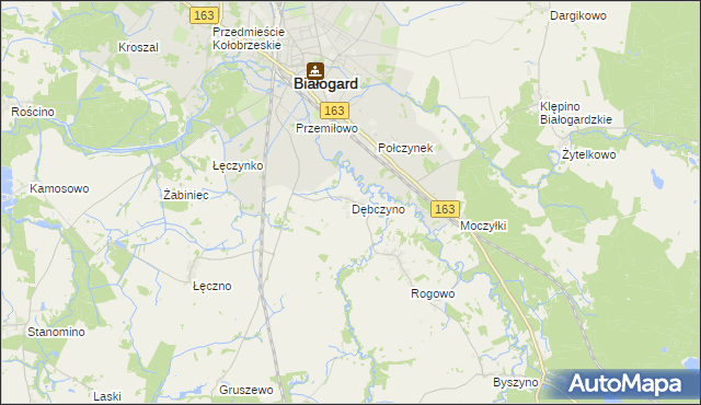 mapa Dębczyno, Dębczyno na mapie Targeo