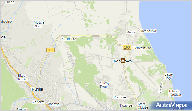 mapa Dębogórze, Dębogórze na mapie Targeo