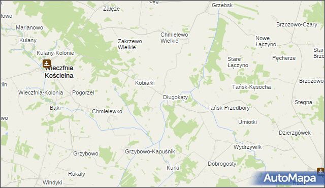 mapa Długokąty gmina Wieczfnia Kościelna, Długokąty gmina Wieczfnia Kościelna na mapie Targeo