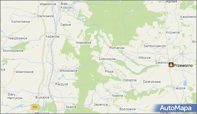 mapa Dobroszów gmina Przeworno, Dobroszów gmina Przeworno na mapie Targeo