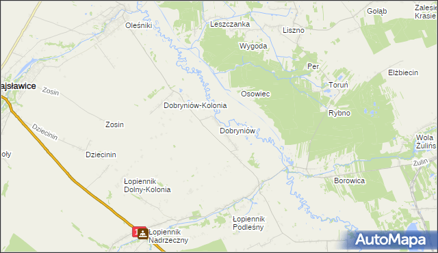 mapa Dobryniów, Dobryniów na mapie Targeo