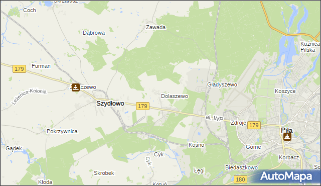 mapa Dolaszewo, Dolaszewo na mapie Targeo