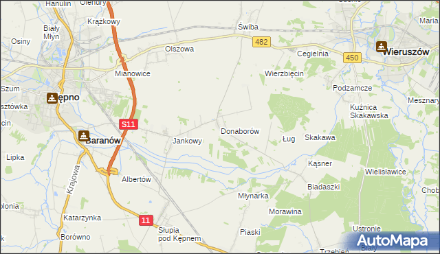 mapa Donaborów, Donaborów na mapie Targeo