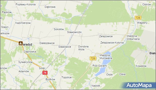 mapa Dorobna Wola, Dorobna Wola na mapie Targeo