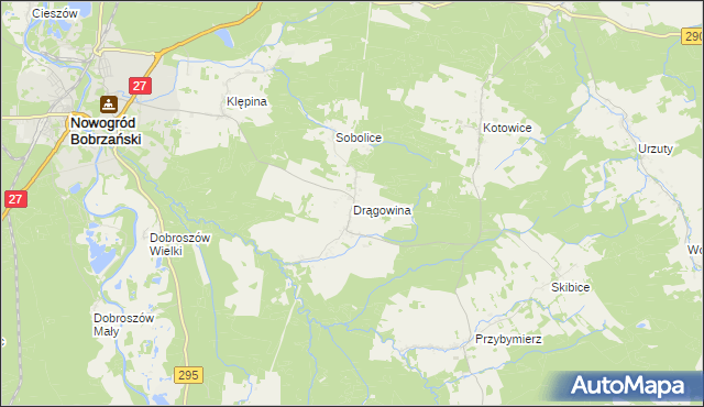 mapa Drągowina, Drągowina na mapie Targeo