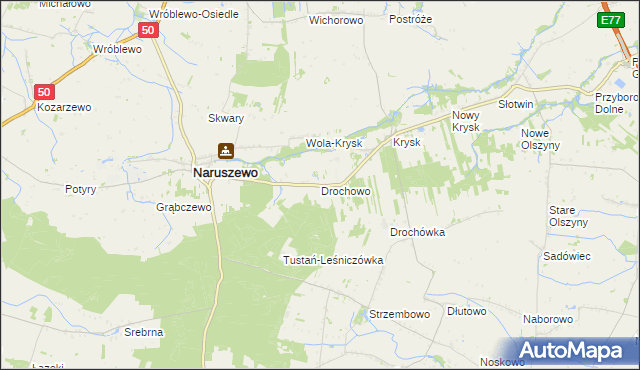 mapa Drochowo, Drochowo na mapie Targeo