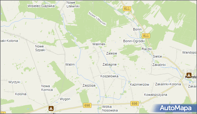 mapa Dubicze gmina Stara Kornica, Dubicze gmina Stara Kornica na mapie Targeo