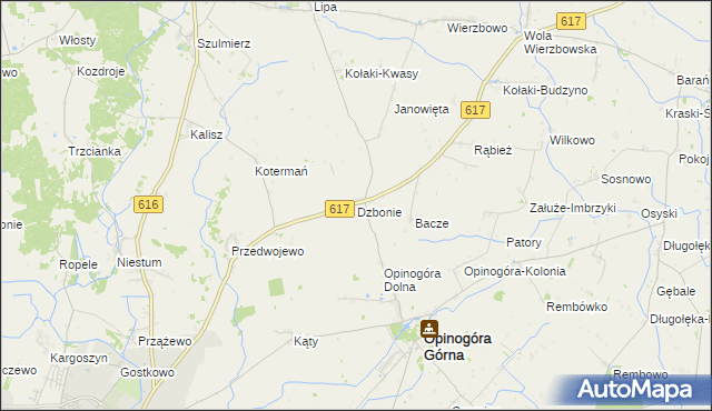 mapa Dzbonie, Dzbonie na mapie Targeo