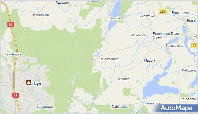 mapa Dziewoklucz, Dziewoklucz na mapie Targeo