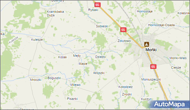 mapa Dzieżki, Dzieżki na mapie Targeo