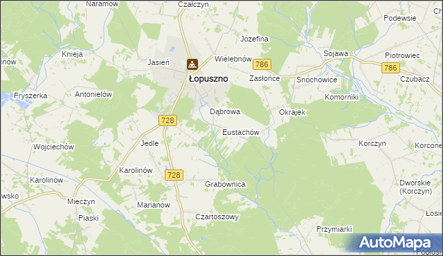 mapa Eustachów, Eustachów na mapie Targeo