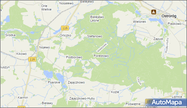 mapa Forestowo, Forestowo na mapie Targeo