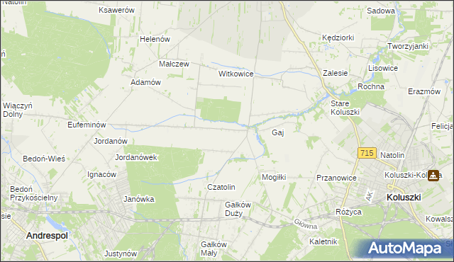 mapa Gałkówek-Parcela, Gałkówek-Parcela na mapie Targeo