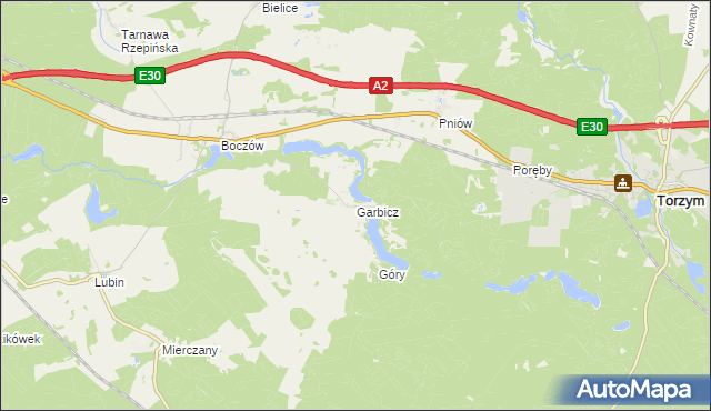 mapa Garbicz, Garbicz na mapie Targeo