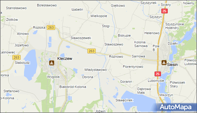 mapa Genowefa gmina Kleczew, Genowefa gmina Kleczew na mapie Targeo