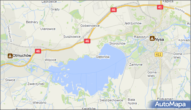 mapa Głębinów, Głębinów na mapie Targeo