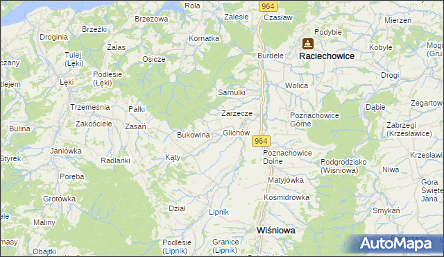 mapa Glichów, Glichów na mapie Targeo