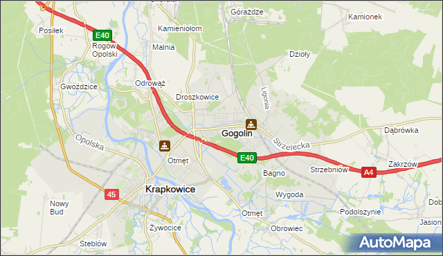 mapa Gogolin powiat krapkowicki, Gogolin powiat krapkowicki na mapie Targeo