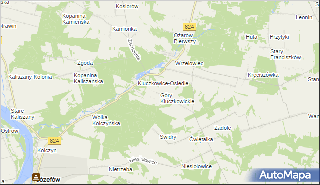 mapa Góry Kluczkowickie, Góry Kluczkowickie na mapie Targeo