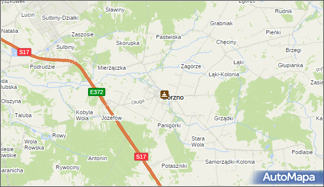 mapa Górzno powiat garwoliński, Górzno powiat garwoliński na mapie Targeo