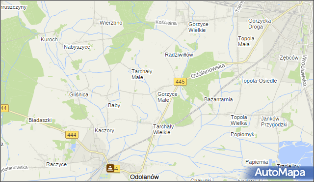 mapa Gorzyce Małe, Gorzyce Małe na mapie Targeo