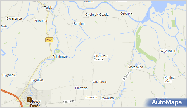 mapa Gozdawa Osada, Gozdawa Osada na mapie Targeo
