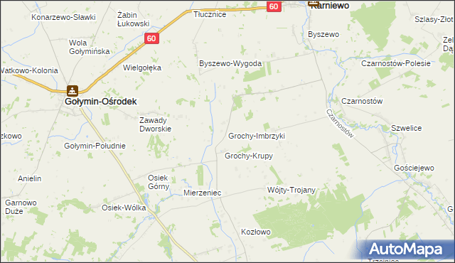 mapa Grochy-Imbrzyki, Grochy-Imbrzyki na mapie Targeo