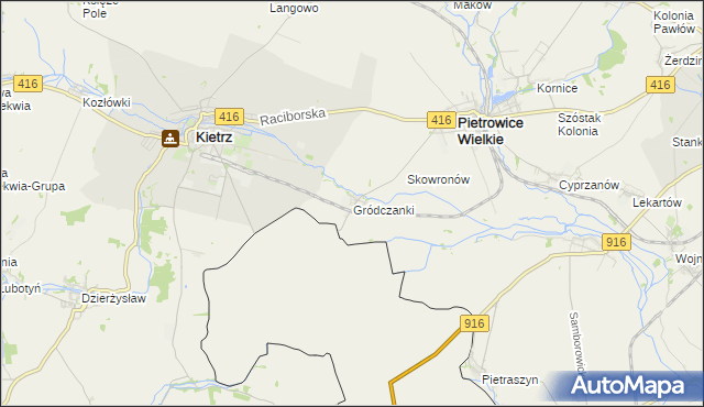 mapa Gródczanki, Gródczanki na mapie Targeo