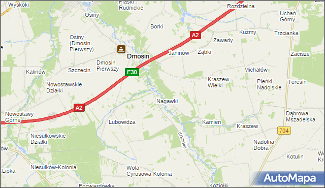 mapa Grodzisk gmina Dmosin, Grodzisk gmina Dmosin na mapie Targeo