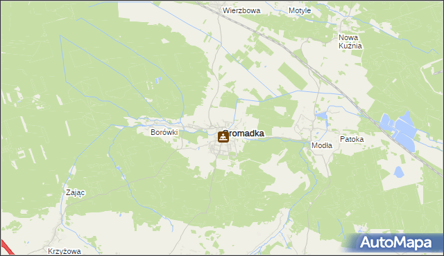 mapa Gromadka, Gromadka na mapie Targeo