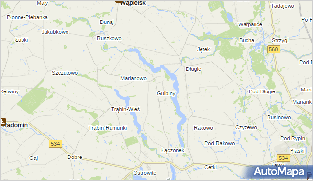 mapa Gulbiny, Gulbiny na mapie Targeo