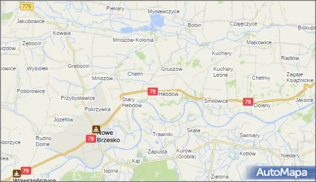 mapa Hebdów, Hebdów na mapie Targeo