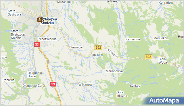 mapa Idzików, Idzików na mapie Targeo