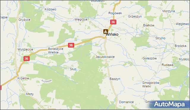 mapa Jakubikowice, Jakubikowice na mapie Targeo