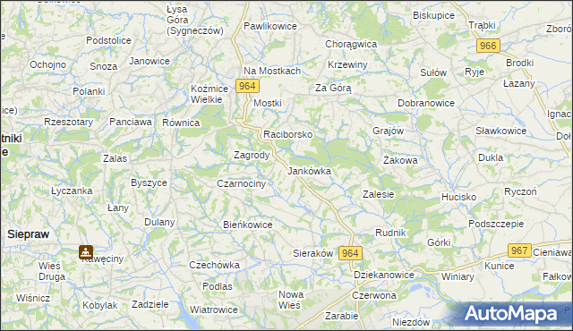 mapa Jankówka gmina Wieliczka, Jankówka gmina Wieliczka na mapie Targeo