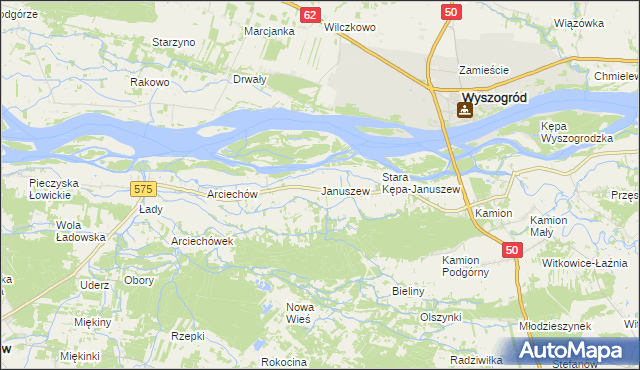 mapa Januszew, Januszew na mapie Targeo