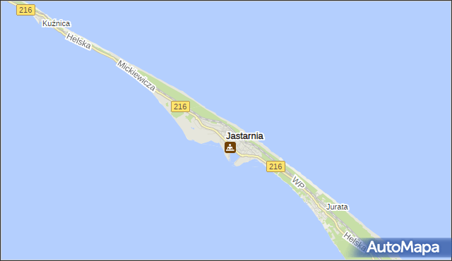 mapa Jastarnia, Jastarnia na mapie Targeo
