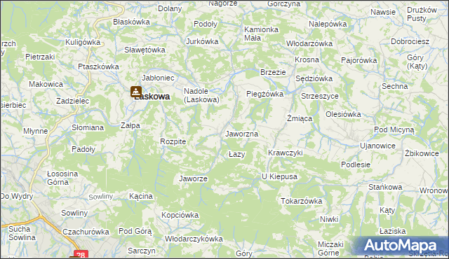 mapa Jaworzna, Jaworzna na mapie Targeo