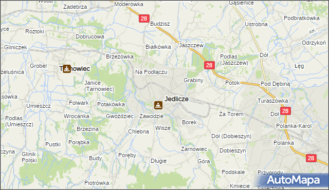 mapa Jedlicze, Jedlicze na mapie Targeo