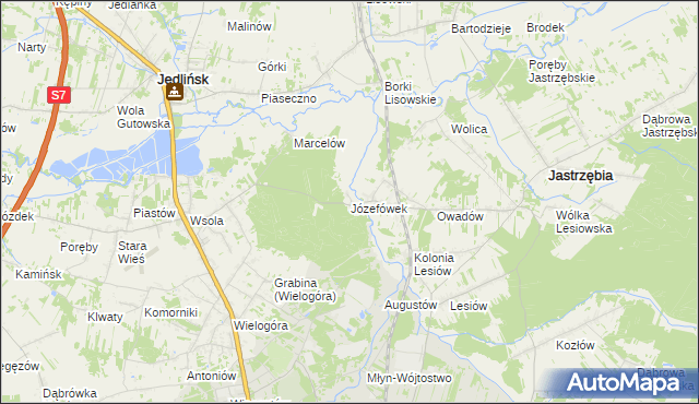 mapa Józefówek, Józefówek na mapie Targeo