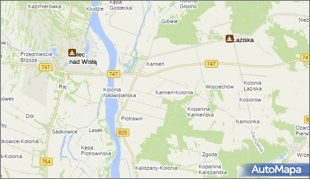 mapa Kamień-Kolonia gmina Łaziska, Kamień-Kolonia gmina Łaziska na mapie Targeo