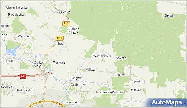 mapa Kamieniczne, Kamieniczne na mapie Targeo